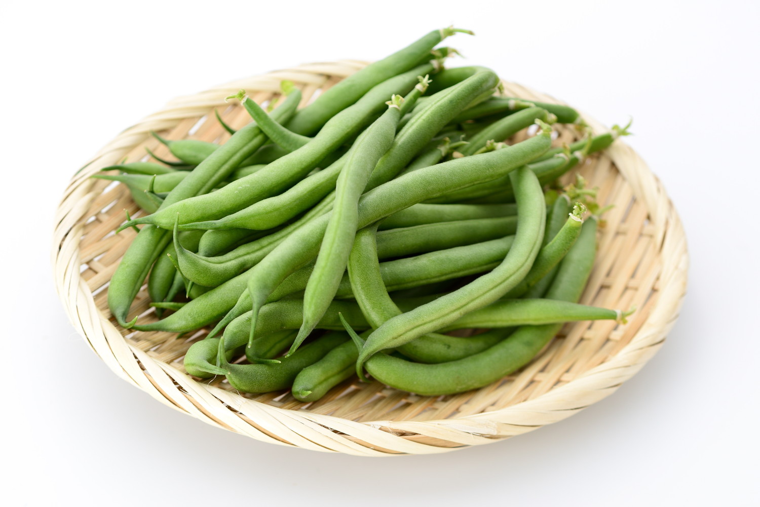 ざるに盛られたいんげん