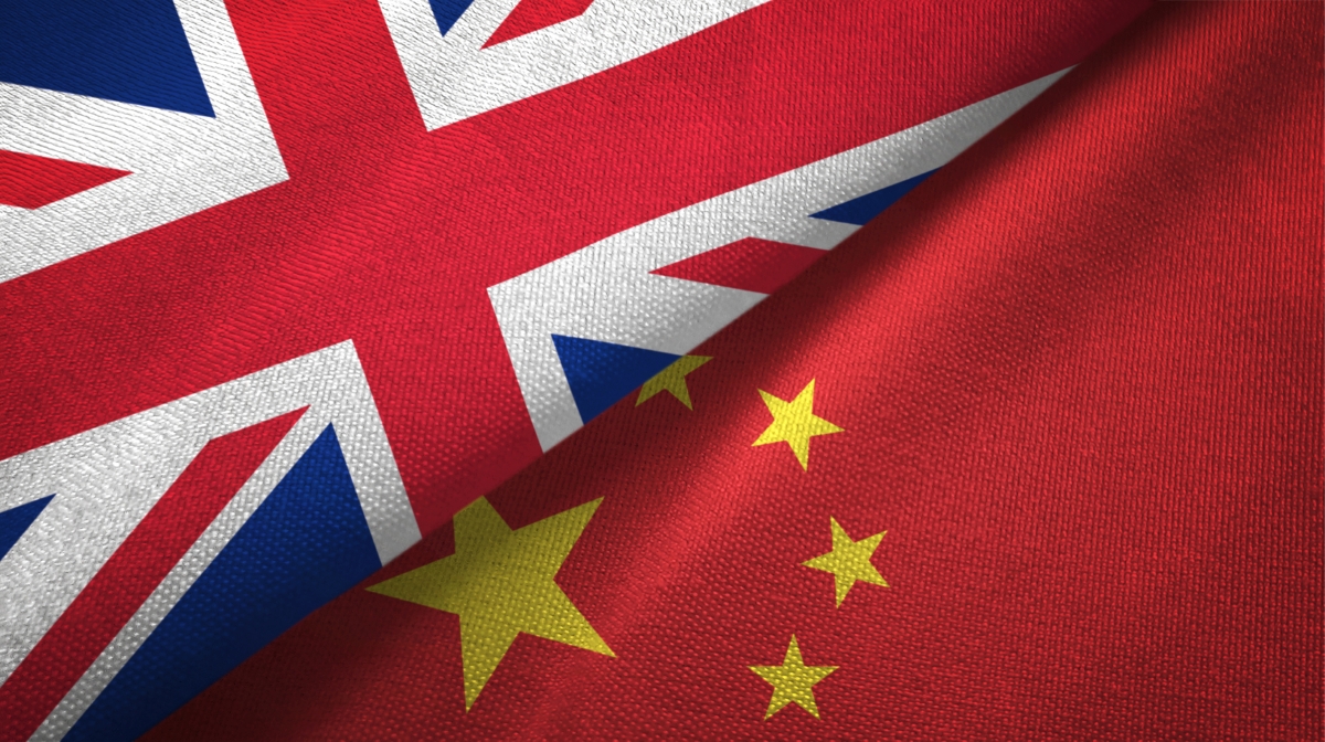 イギリスと中国の国旗